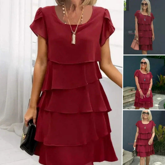 ⏳Begrenzte Zeit 50% Rabatt💥Damen Freizeitkleid mit Wellenvolants.