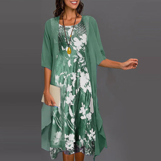 ⏳Begrenzte Zeit 50% Rabatt💥Elegantes 2-teiliges Set: Halbarmbluse + Kleid