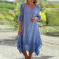 ⏳Begrenzte Zeit 50% Rabatt💥💕Elegantes, einfarbiges, lockeres Damenkleid mit Rundhalsausschnitt