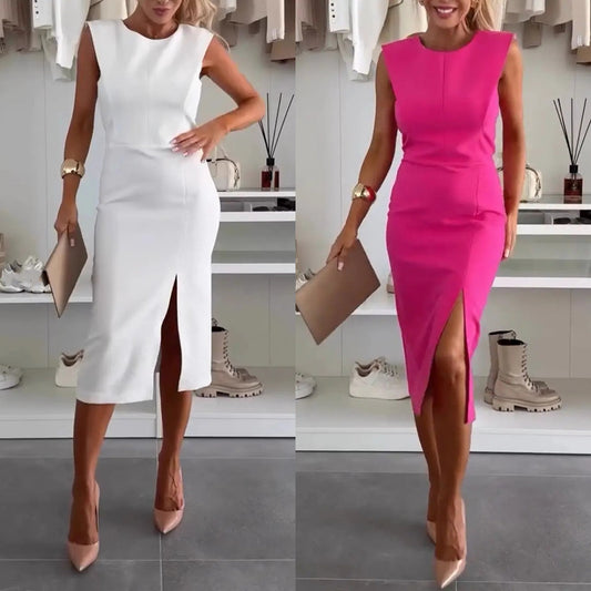 ⏳24-Stunden-Lieferung💥Ärmelloses, figurbetontes Damenkleid mit Schlitz