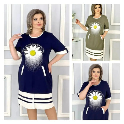 ⏳24-Stunden-Lieferung💥👗Schönes Kleid mit Aufdruck