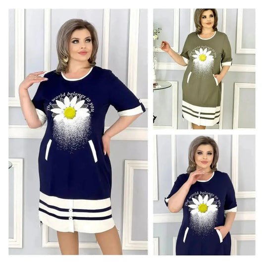 ⏳24-Stunden-Lieferung💥👗Schönes Kleid mit Aufdruck