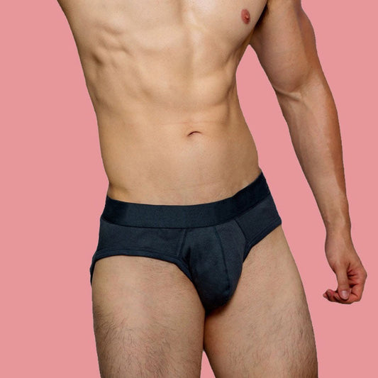 Breathable men's low waist sports briefs